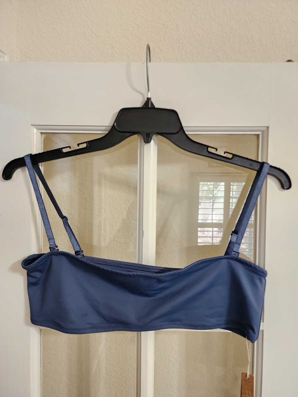 NWT SKIMS Denim Swim Micro Bandeau Bikini Top XL Blue